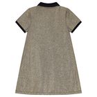 Girls Black & Gold Logo Dress, 1, hi-res