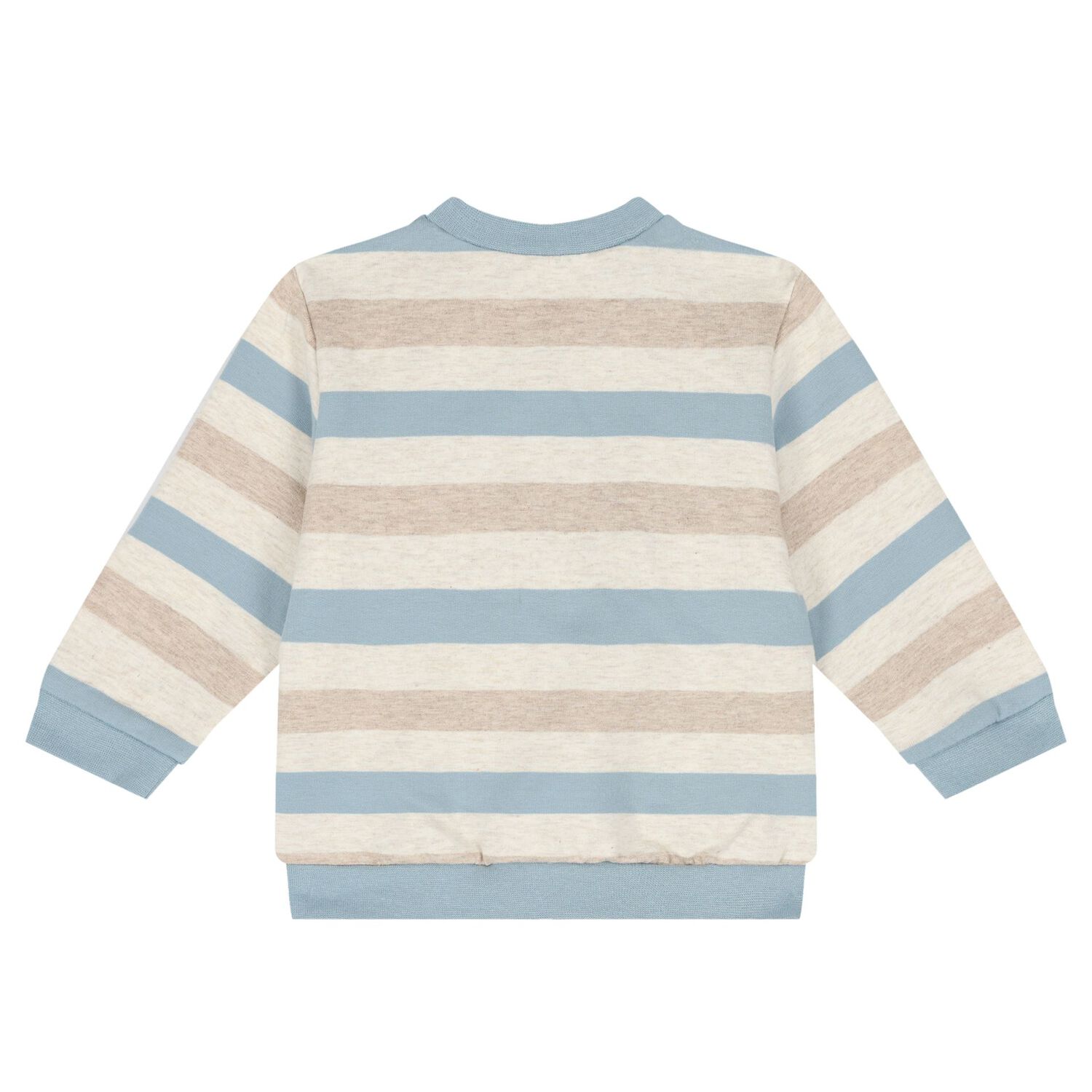 Baby Boys Beige, White & Blue Tracksuit (3 Piece), 1, hi-res