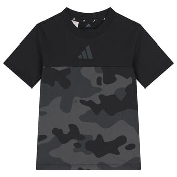 Boys Black Camoflauge T-Shirt