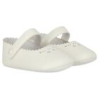 Baby Girls Ivory Leather Pre Walker Shoes, 1, hi-res