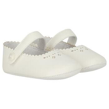 Baby Girls Ivory Leather Pre Walker Shoes