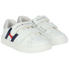 Girls White Logo Trainers, 1, hi-res