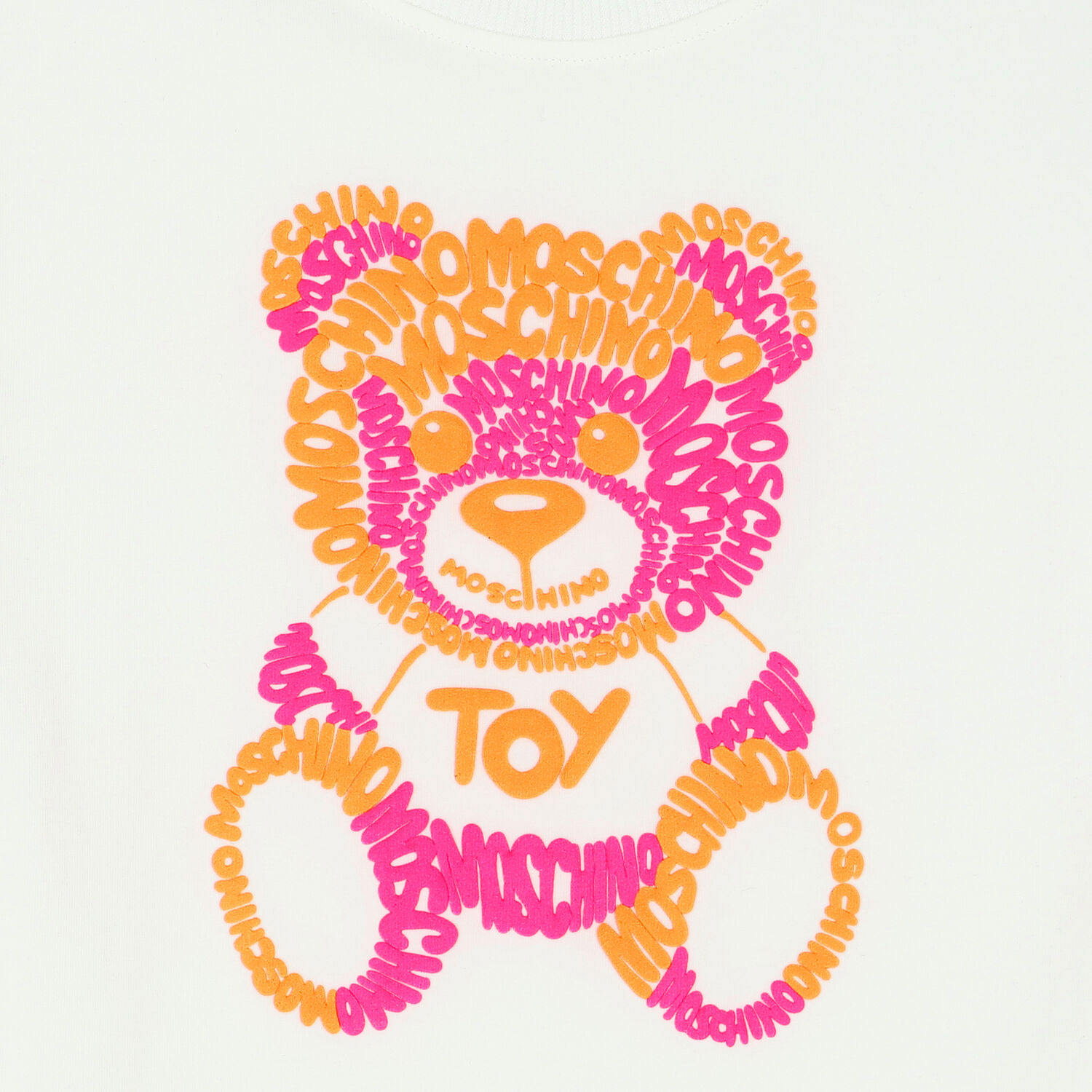 Girls White Teddy Bear Logo Dress, 3, hi-res