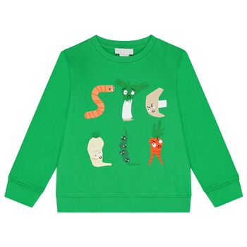 Boys Green Vegetable Logo Sweatshirt