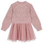 Girls Pink Tulle Dress Set, 2, hi-res