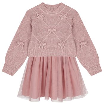Girls Pink Tulle Dress Set