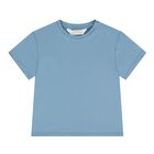 Baby Boys Blue & White Dungaree Set, 2, hi-res