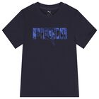 Boys Navy Blue Logo T-Shirt, 2, hi-res