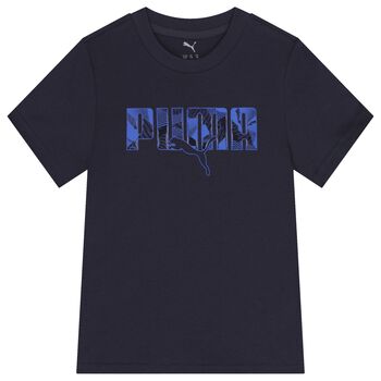 Boys Navy Blue Logo T-Shirt