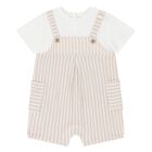 Beige & Ivory Striped Baby Romper Set, 1, hi-res