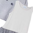 Girls Grey Tulle Dress Set, 3, hi-res