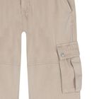 Boys Beige Logo Trousers, 1, hi-res