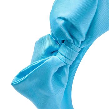 Girls Turquoise Blue Satin Headband
