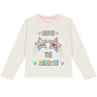 Girls Ivory Long Sleeve Top, 1, hi-res