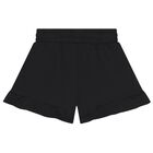 Girls Black Teddy Bear Logo Shorts Set, 1, hi-res