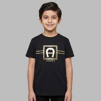 Boys Black Logo T-Shirt
