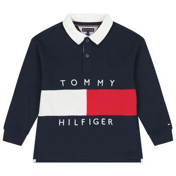 Boys Navy Blue Logo Polo Shirt