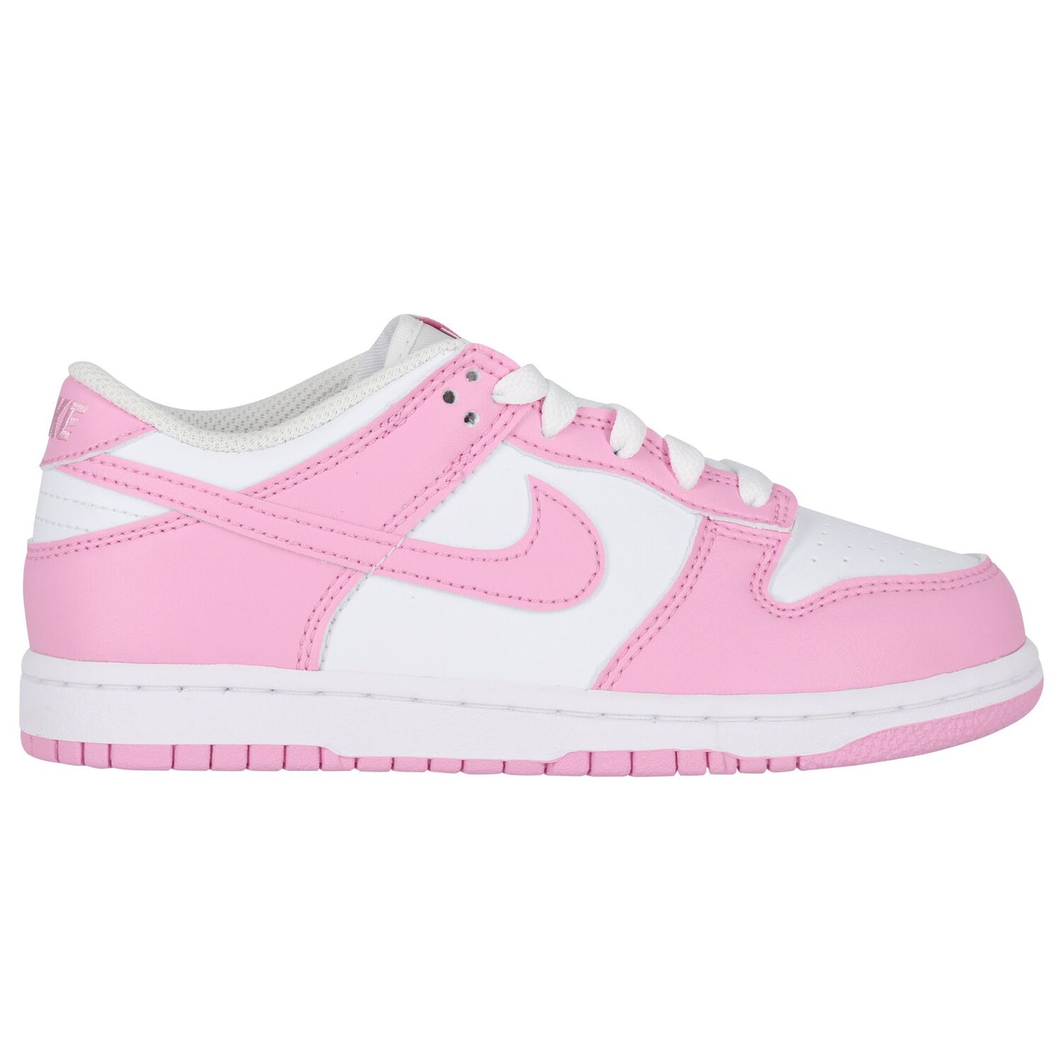 Girls White & Pink Logo Dunk Low Trainers, 1, hi-res