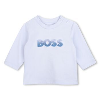 Baby Boys Blue Logo Long Sleeve Top