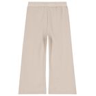 Girls Beige Wide Leg Trouser Set, 1, hi-res