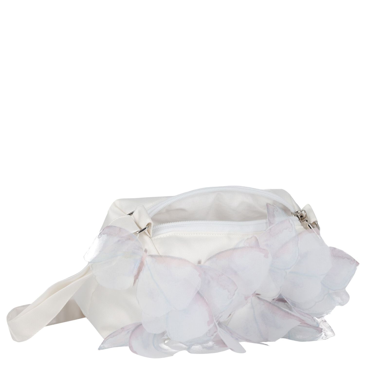 Girls White Butterfly Bag, 2, hi-res
