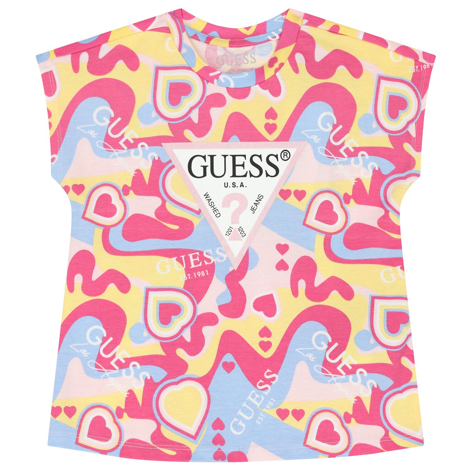 Girls Multi-Coloured Logo T-Shirt, 2, hi-res