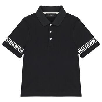 Boys Black Logo Polo Shirt
