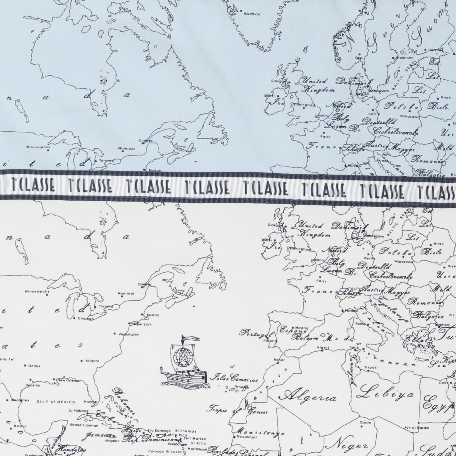 Baby Boys White, Blue & Navy Blue Geo Map Nest, 1, hi-res