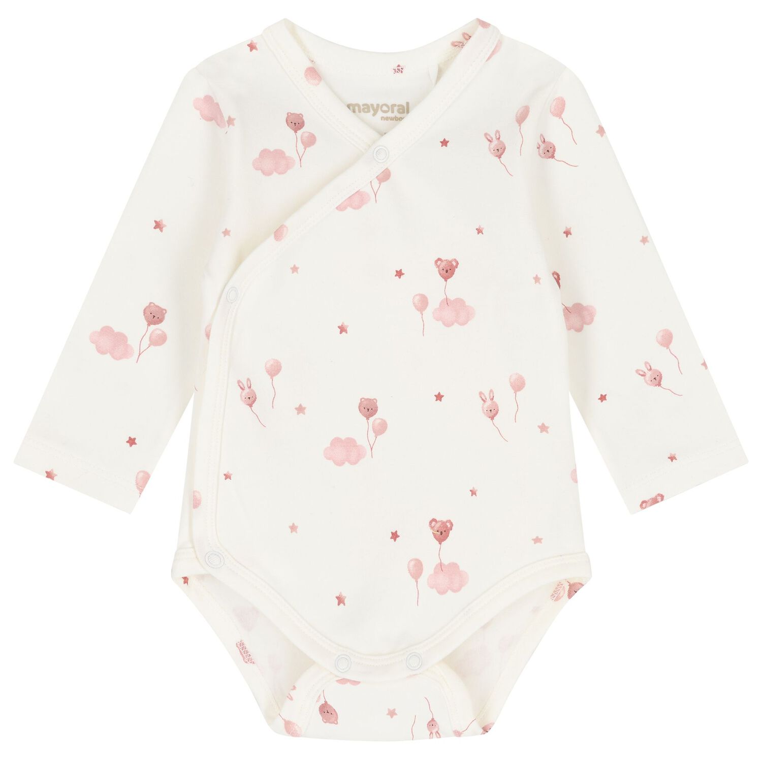Baby Girls Ivory & Pink Balloon Bodysuits ( 2-Pack ), 2, hi-res