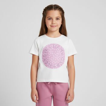 Girls White Logo T-Shirt