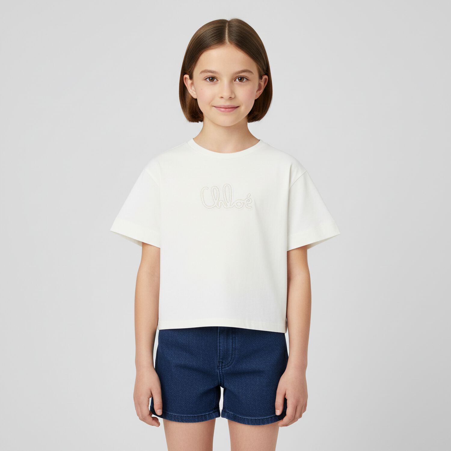 Girls Ivory Logo T-Shirt, 1, hi-res image number null