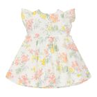 Baby Girls Ivory Floral Dress, 1, hi-res