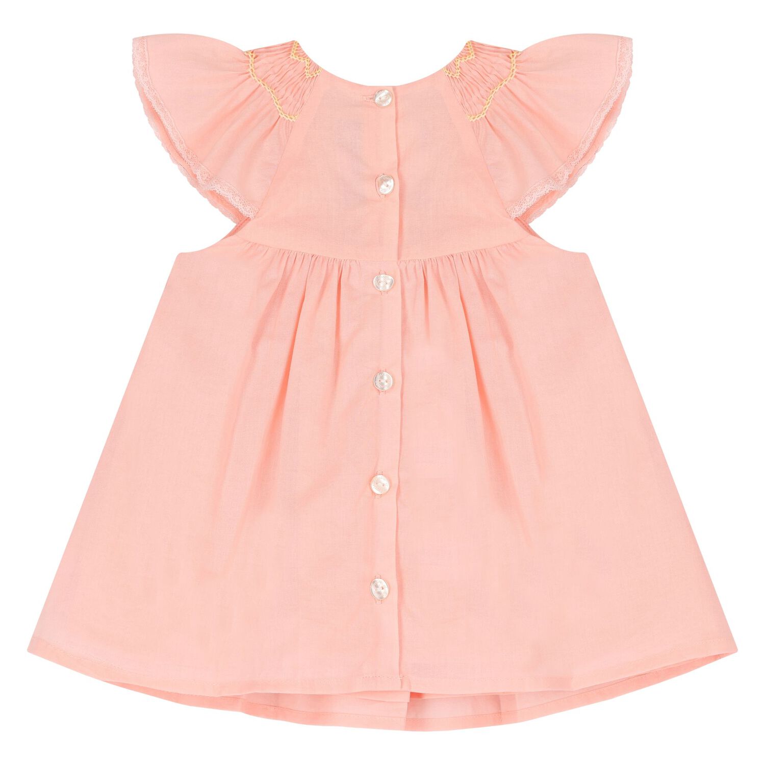 Baby Girls Pink Smocked Dress, 1, hi-res