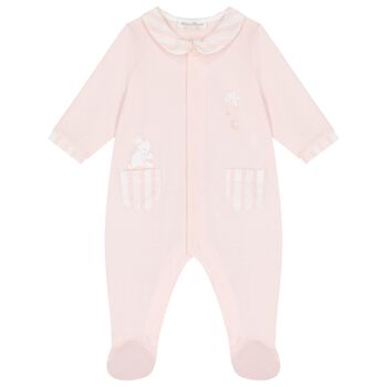 Tartine Et Chocolat Baby Girls Ivory & Pink Logo Babygrow, 3 Baby Girls Ivory & Pink Logo Babygrow