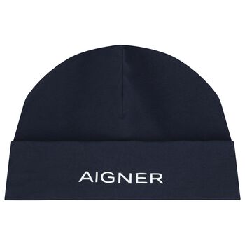 Baby Boys Navy Blue Logo Hat