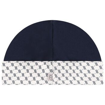 Baby Boys Navy Blue & White Logo Hat