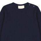 Baby Boys Navy Blue Web Striped Sweaatshirt, 1, hi-res