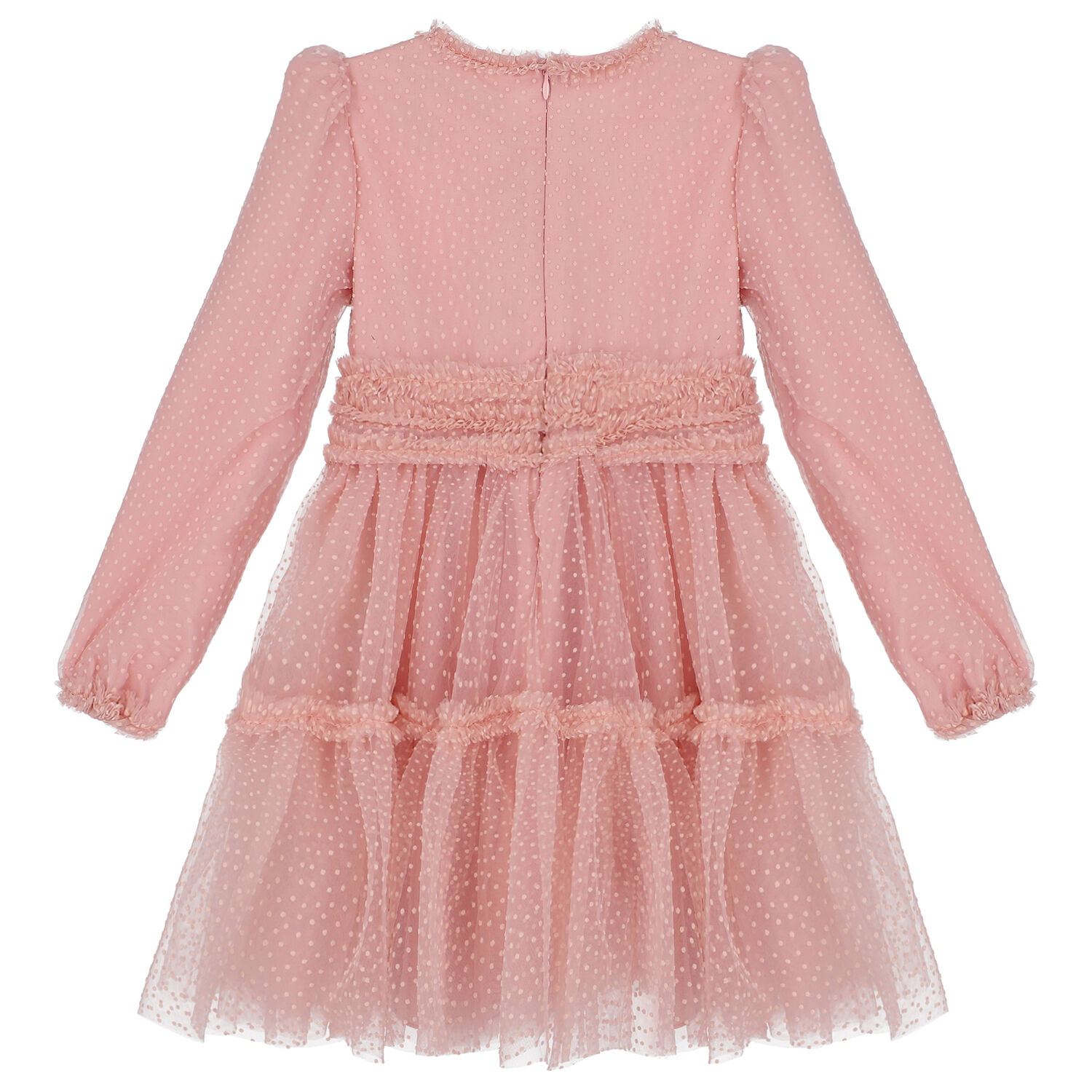 Girls Pink Tulle Dress, 1, hi-res