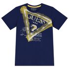Boys Navy Blue Logo T-Shirt, 3, hi-res
