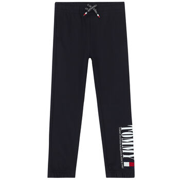 Boys Navy Logo Cotton Jogger