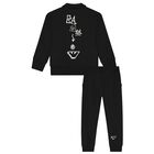 Boys Black Logo Tracksuit, 1, hi-res