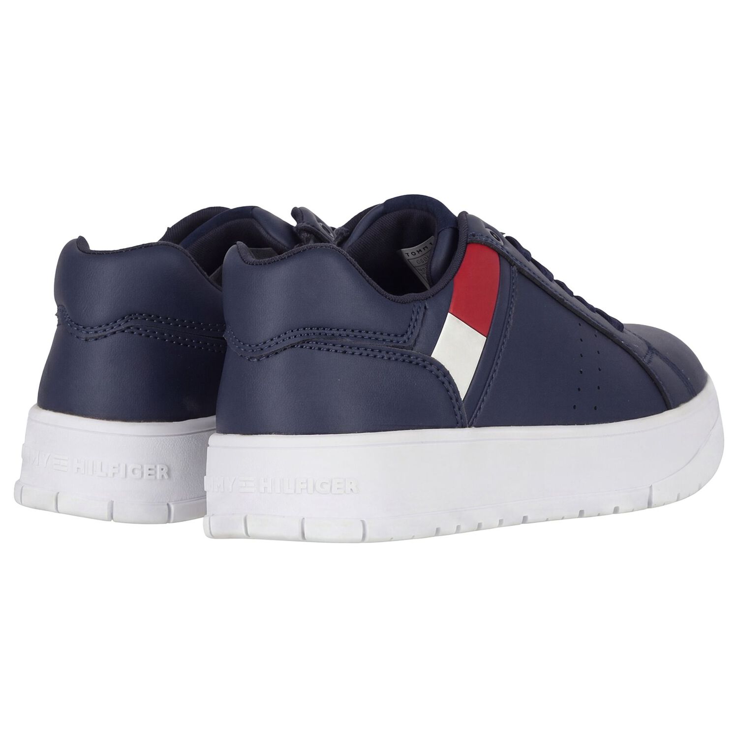 Boys Navy Blue Logo Trainers, 2, hi-res