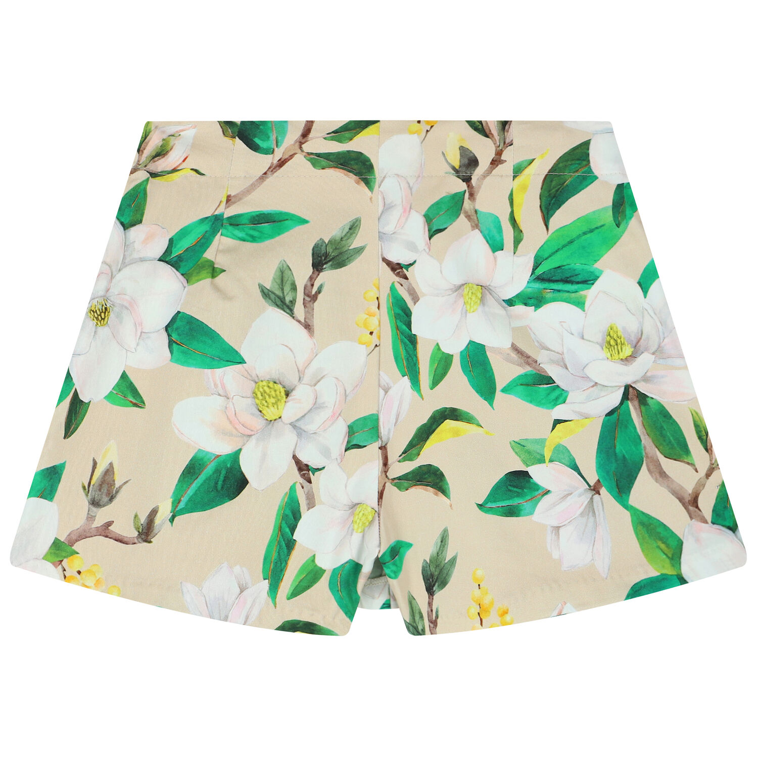 Girls Beige Floral Pleated Skort, 1, hi-res
