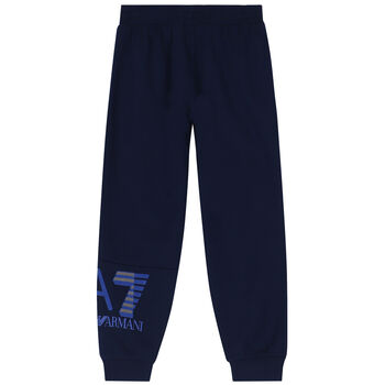 Boys Navy Blue Logo Joggers
