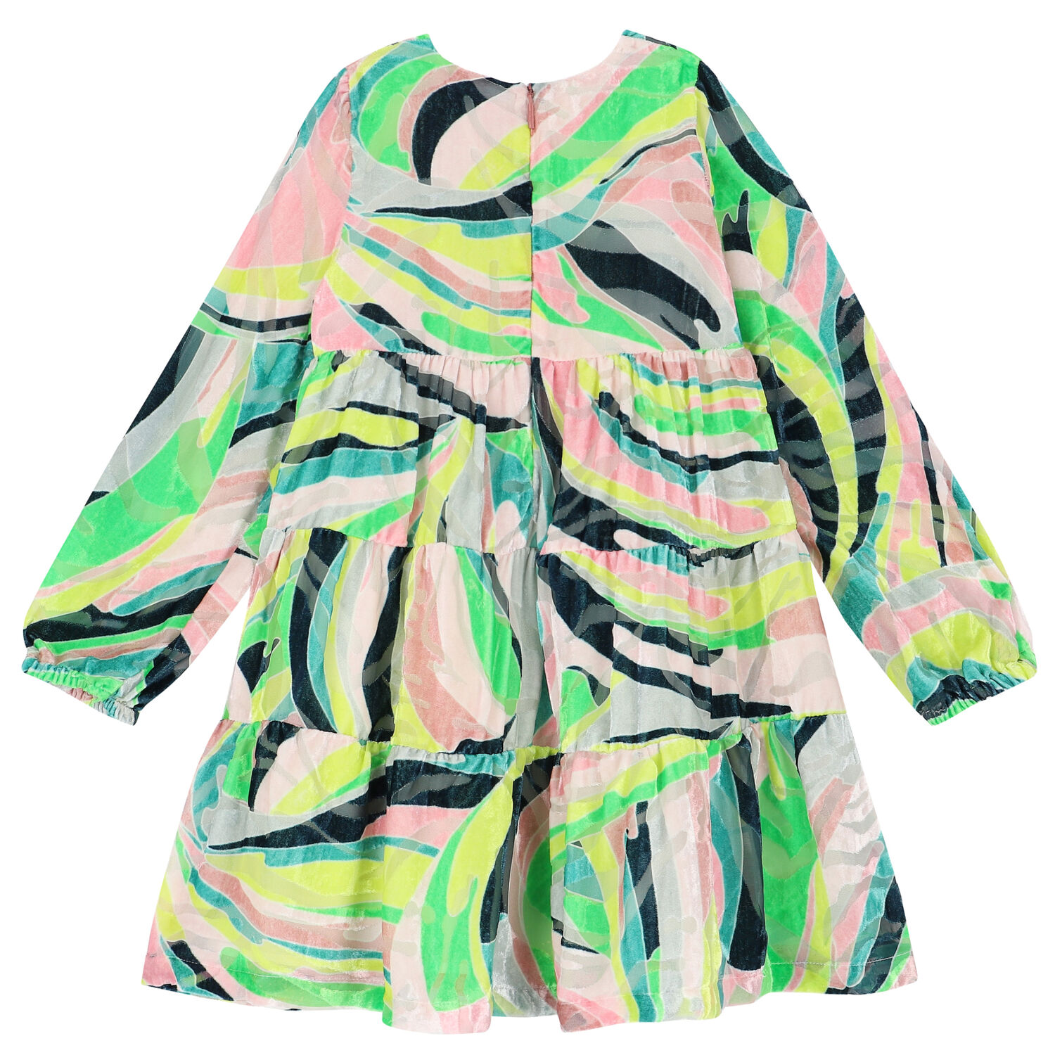 Girls Green Velvet Dress, 1, hi-res