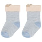 Baby Boys Blue & Ivory Socks ( 4 Pack ), 2, hi-res