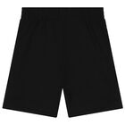 Boys Black Logo Shorts, 2, hi-res