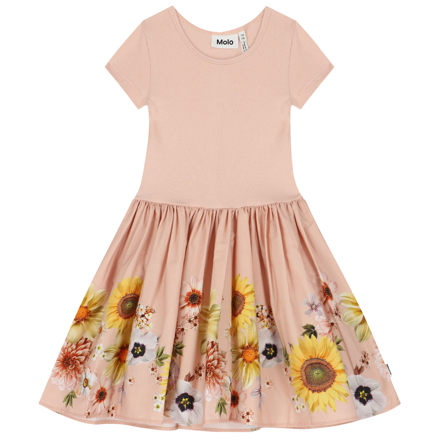 Girls Pink Floral Dress, 1, hi-res
