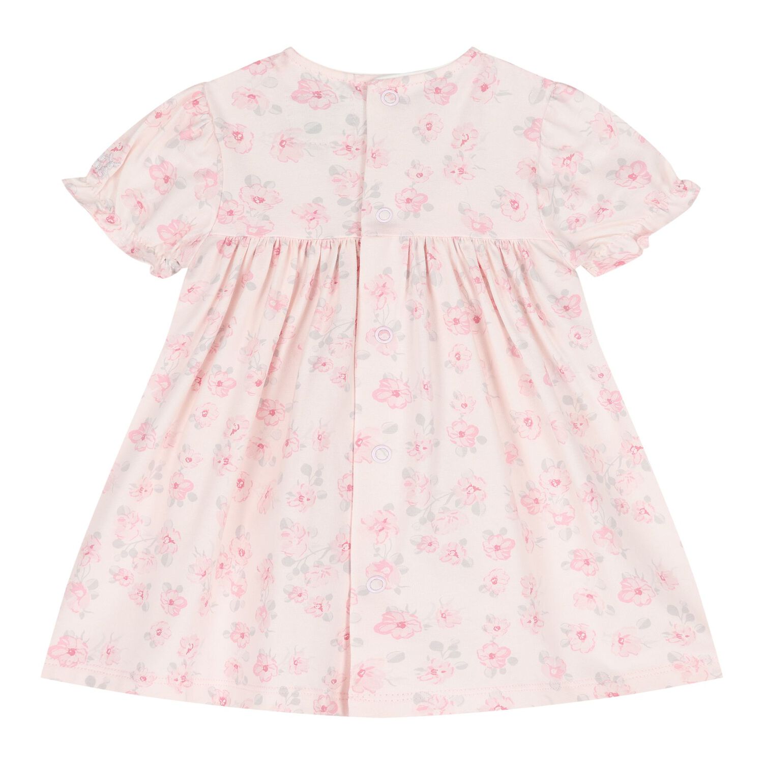 Baby Girls Pink Floral Dress, 1, hi-res
