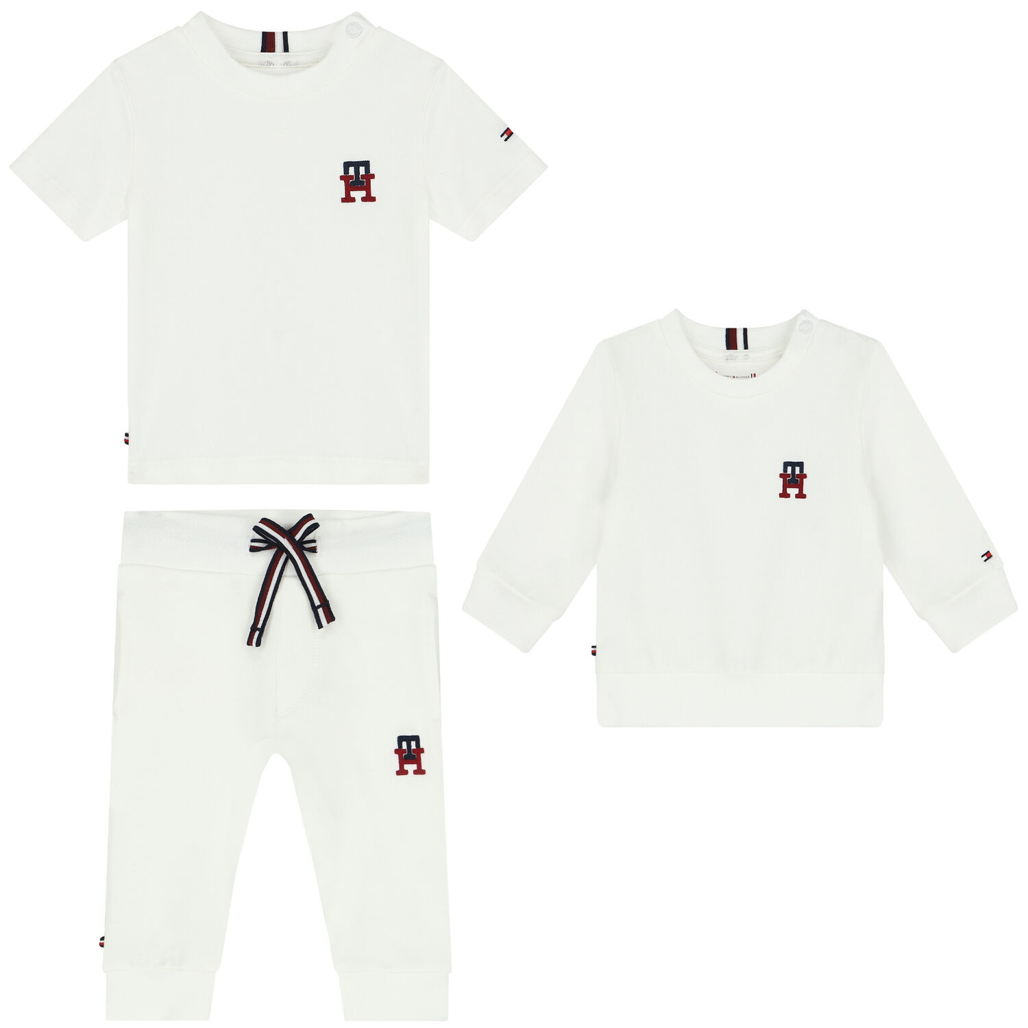 Baby Boys White Logo 3-Piece Tracksuit, 2, hi-res